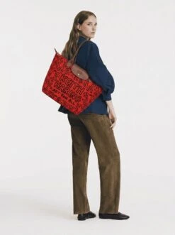 Alternative view of Longchamp Le Pliage Original L Tote Bag Keith Haring Line Art