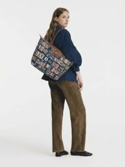 Alternative view of Longchamp Le Pliage Original L Tote Bag In Ransom Note Punk Collage