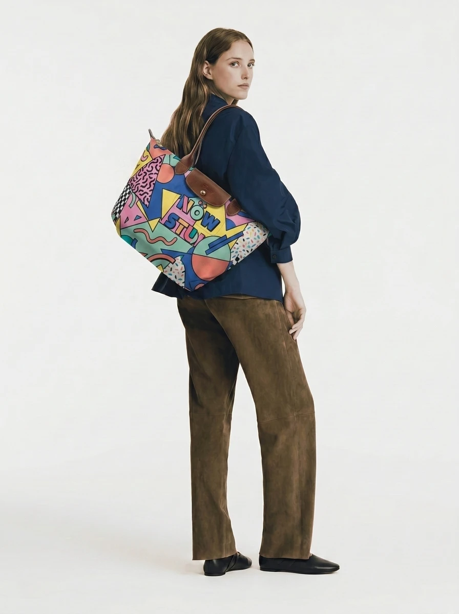 Longchamp Le Pliage Original L Tote Bag In Memphis Group 80s Pop 4 Longchamp Le Pliage Original L Tote Bag In Memphis Group 80s Pop - Image 2