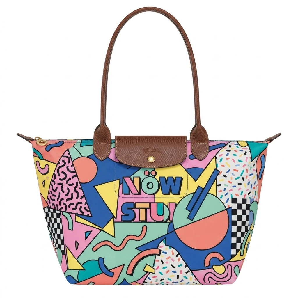 Longchamp Le Pliage Original L Tote Bag In Memphis Group 80s Pop 3 Longchamp Le Pliage Original L Tote Bag In Memphis Group 80s Pop
