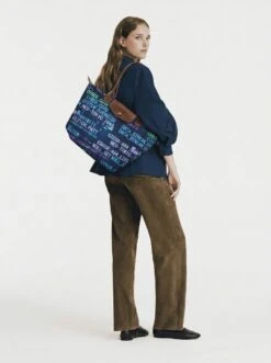 Alternative view of Longchamp Le Pliage Original L Tote Bag In Glitch Cyber-Pop
