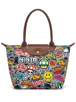 Longchamp Le Pliage Original L Tote Bag In Urban Sticker Bomb