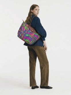 Alternative view of Longchamp Le Pliage Original L Tote Bag In Acid Psychedelic Pop