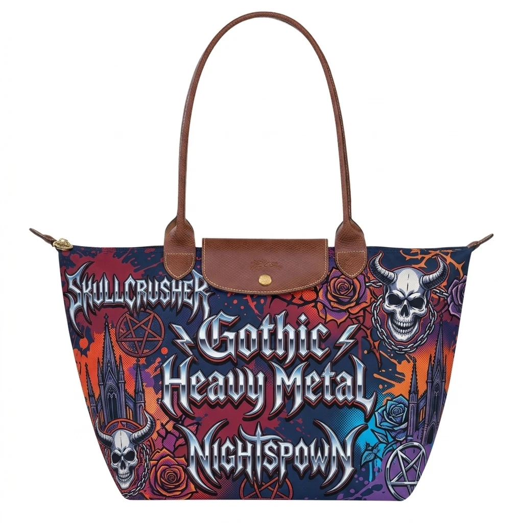 Longchamp Le Pliage Original L Tote Bag In Gothic Heavy Metal Pop 3 Longchamp Le Pliage Original L Tote Bag In Gothic Heavy Metal Pop