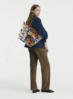 Alternative view of Longchamp Le Pliage Original L Tote Bag In The Crown & Street Skeleton Print