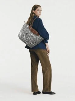 Alternative view of Longchamp Le Pliage Original L Tote Bag In Monochrome Dancing Maze