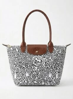 Longchamp Le Pliage Original L Tote Bag In Monochrome Dancing Maze