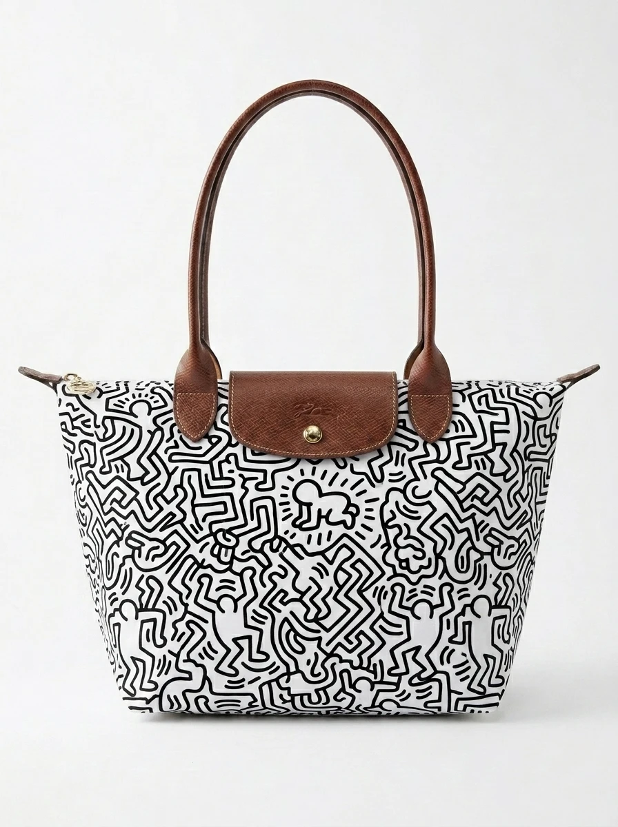 Longchamp Le Pliage Original L Tote Bag In Monochrome Dancing Maze 3 Longchamp Le Pliage Original L Tote Bag In Monochrome Dancing Maze