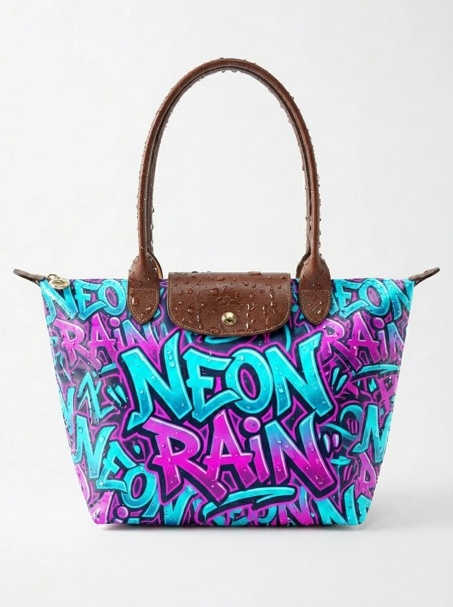 Longchamp Le Pliage Original L Tote Bag In Neon Rain Cyberpunk 3 Longchamp Le Pliage Original L Tote Bag In Neon Rain Cyberpunk