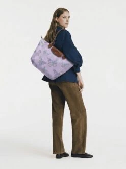 Alternative view of Longchamp Le Pliage Original L Tote Bag In Y2K Holographic Butterflies