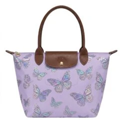 Longchamp Le Pliage Original L Tote Bag In Y2K Holographic Butterflies