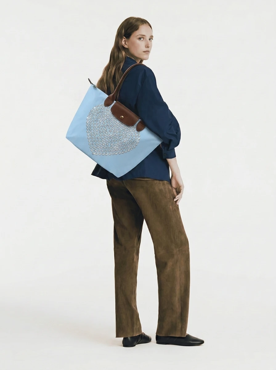 Longchamp Le Pliage Original L Tote Bag In Bedazzled Rhinestone Illusion 4 Longchamp Le Pliage Original L Tote Bag In Bedazzled Rhinestone Illusion - Image 2