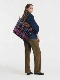 Alternative view of Longchamp Le Pliage Original L Tote Bag With Retro Arcade Neon
