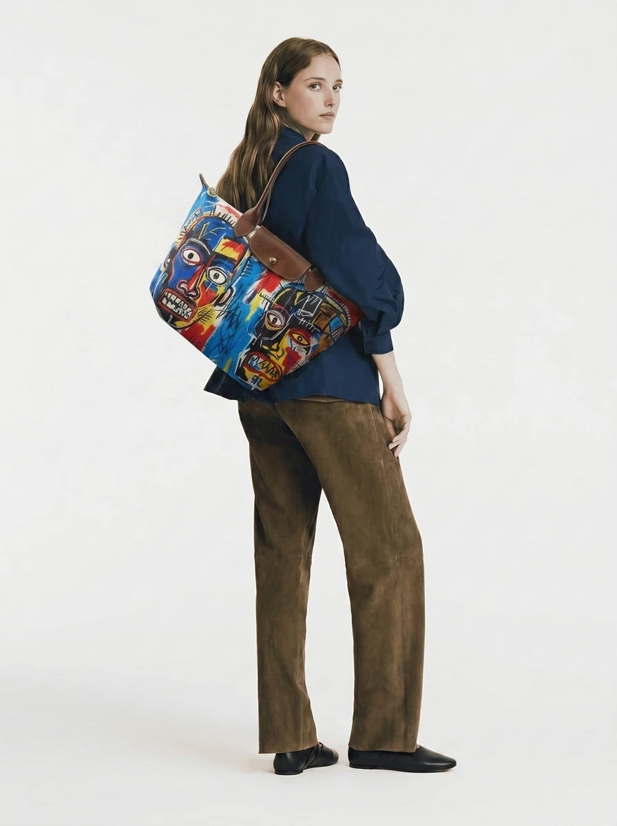 Longchamp Le Pliage Original L Tote Bag In Tribal Masks 4 Longchamp Le Pliage Original L Tote Bag In Tribal Masks - Image 2