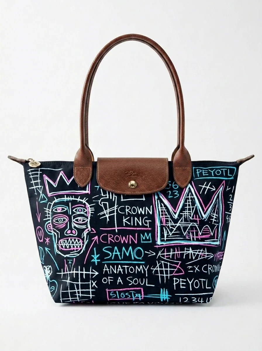 Longchamp Le Pliage Original L Tote Bag In Neon Chalk On Blackboard 3 Longchamp Le Pliage Original L Tote Bag In Neon Chalk On Blackboard