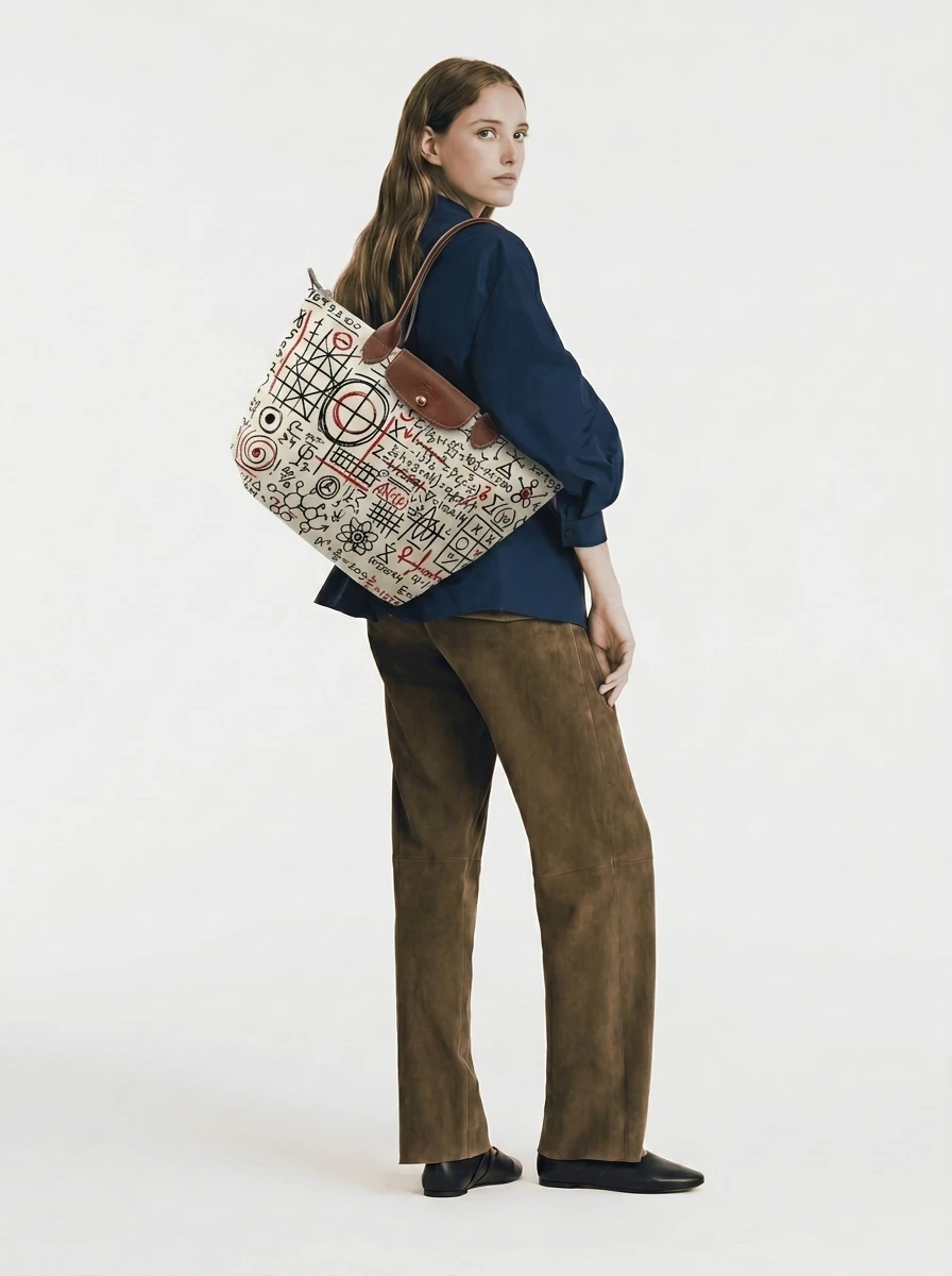 Longchamp Le Pliage Original L Tote Bag In Science & Equations 4 Longchamp Le Pliage Original L Tote Bag In Science & Equations - Image 2