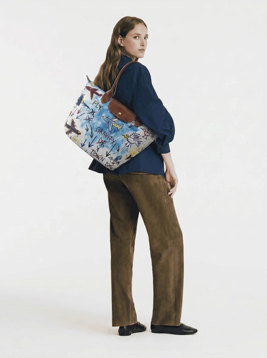 Longchamp Le Pliage Original L Tote Bag In Airplanes & Falling 4 Longchamp Le Pliage Original L Tote Bag In Airplanes & Falling - Image 2