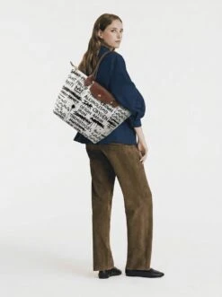 Alternative view of Longchamp Le Pliage Original L Tote Bag In The Text-Only Cipher