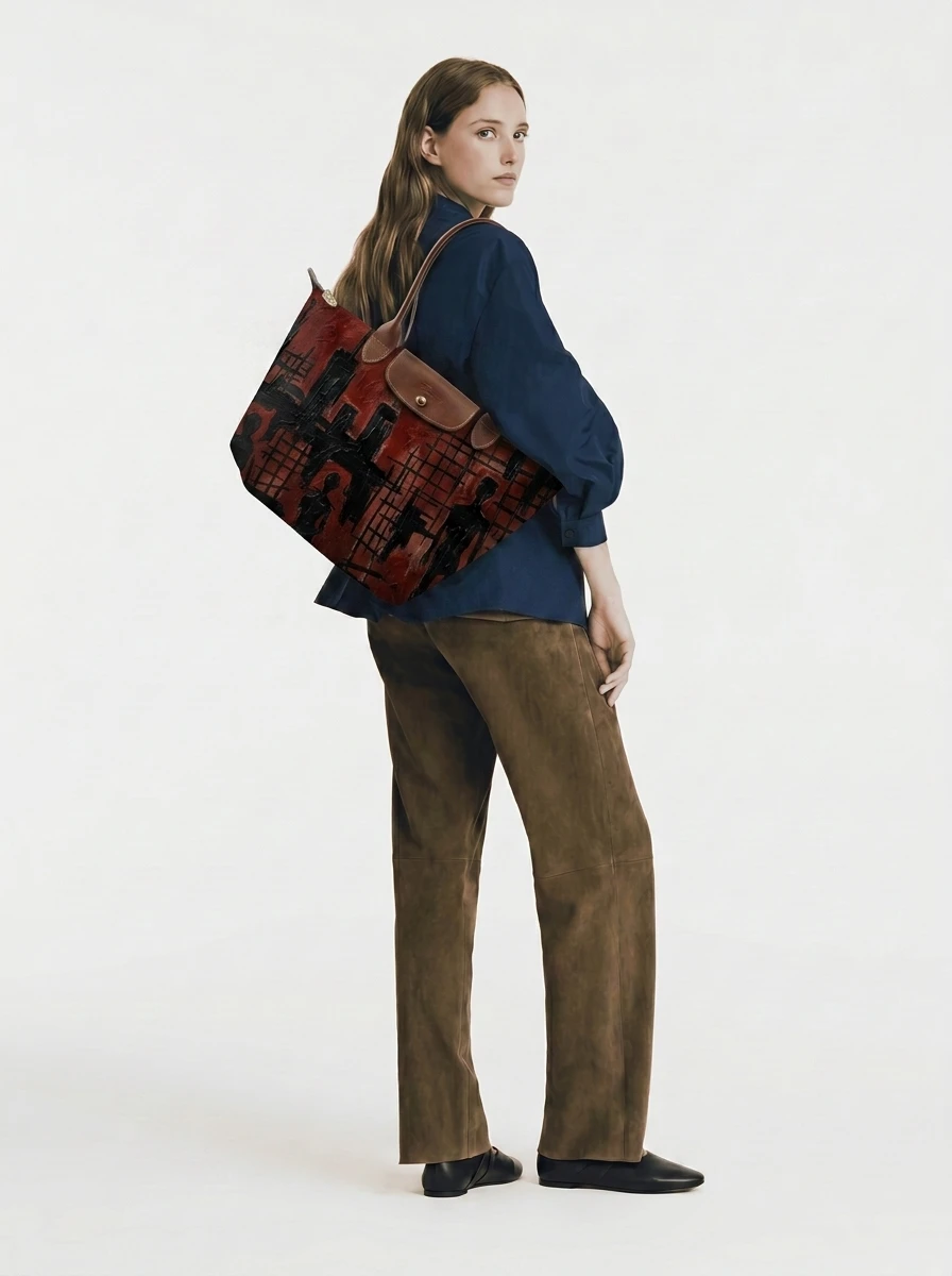 Longchamp Le Pliage Original L Tote Bag In Black Blood Of NYC 4 Longchamp Le Pliage Original L Tote Bag In Black Blood Of NYC - Image 2