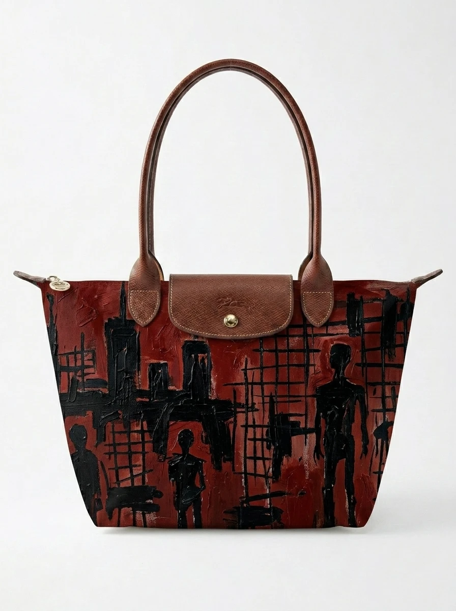Longchamp Le Pliage Original L Tote Bag In Black Blood Of NYC 3 Longchamp Le Pliage Original L Tote Bag In Black Blood Of NYC