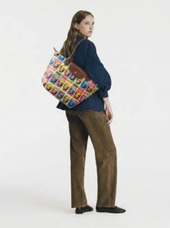 Front Page 16 Alternative view of Longchamp Le Pliage Original L Tote Bag, Warhol Silk-Screen Pop