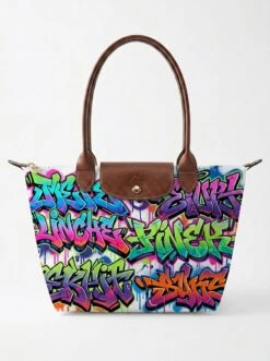 Longchamp Le Pliage Original L Tote Bag NYC Wildstyle Graffiti