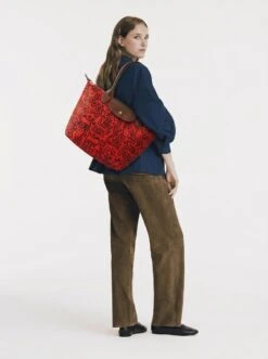 Front Page 22 Alternative view of Longchamp Le Pliage Original L Tote Bag Keith Haring Line Art