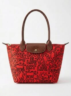 Longchamp Le Pliage Original L Tote Bag Keith Haring Line Art