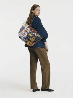 Alternative view of Longchamp Le Pliage Original L Tote Bag Basquiat Neo-Expressionism