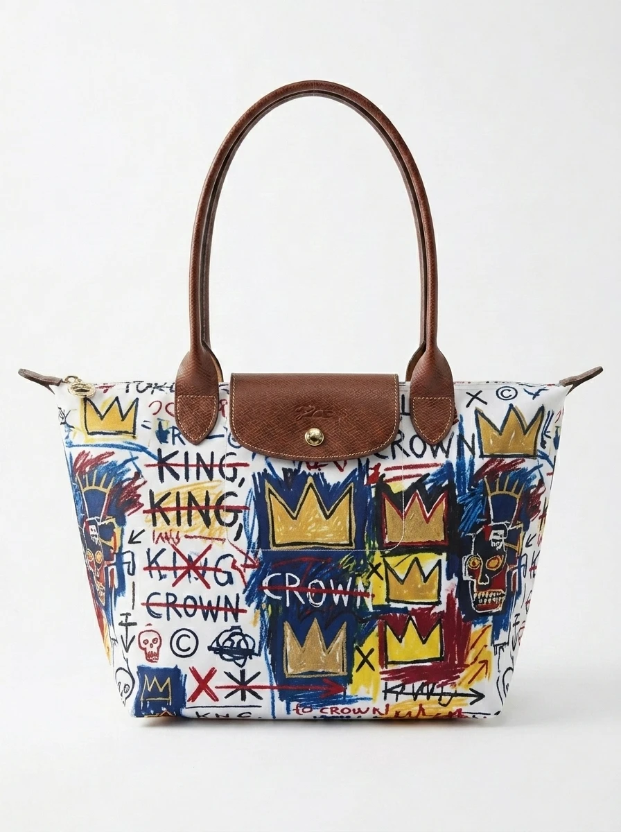 Longchamp Le Pliage Original L Tote Bag Basquiat Neo-Expressionism 3 Longchamp Le Pliage Original L Tote Bag Basquiat Neo-Expressionism