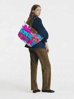 Alternative view of Longchamp Le Pliage Original L Tote Bag Bubblegum 3D Graffiti