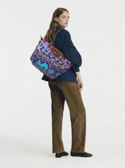 Alternative view of Longchamp Le Pliage Original L Tote Bag In Gothic Heavy Metal Pop