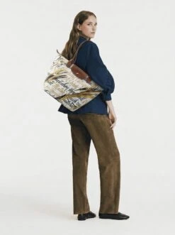 Alternative view of Longchamp Le Pliage Original L Tote Bag In Calligraffiti
