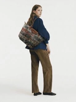 Alternative view of Longchamp Le Pliage Original L Tote Bag In Industrial Barcode Grunge