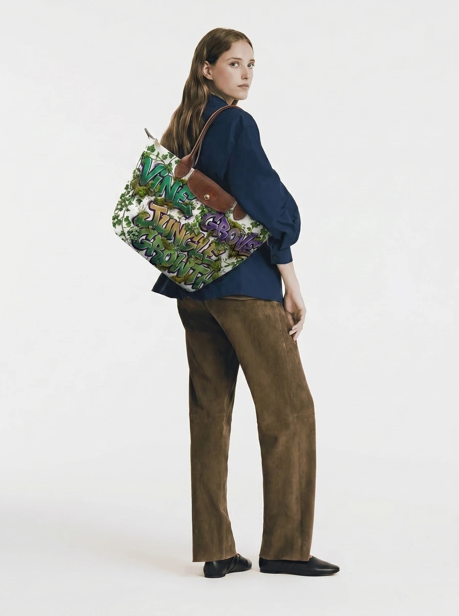 Longchamp Le Pliage Original L Tote Bag In Jungle Overgrowth Ruins 4 Longchamp Le Pliage Original L Tote Bag In Jungle Overgrowth Ruins - Image 2