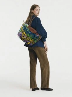 Alternative view of Longchamp Le Pliage Original L Tote Bag In Crime Scene Tape Wrap