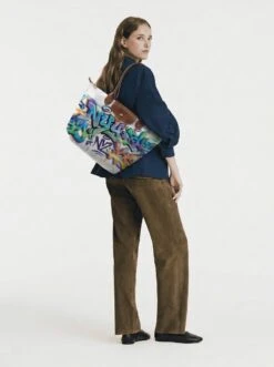 Alternative view of Longchamp Le Pliage Original L Tote Bag In Motion Blur Phantom