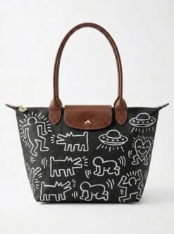 Longchamp Le Pliage Original L Tote Bag In Subway Chalk Art Illusion