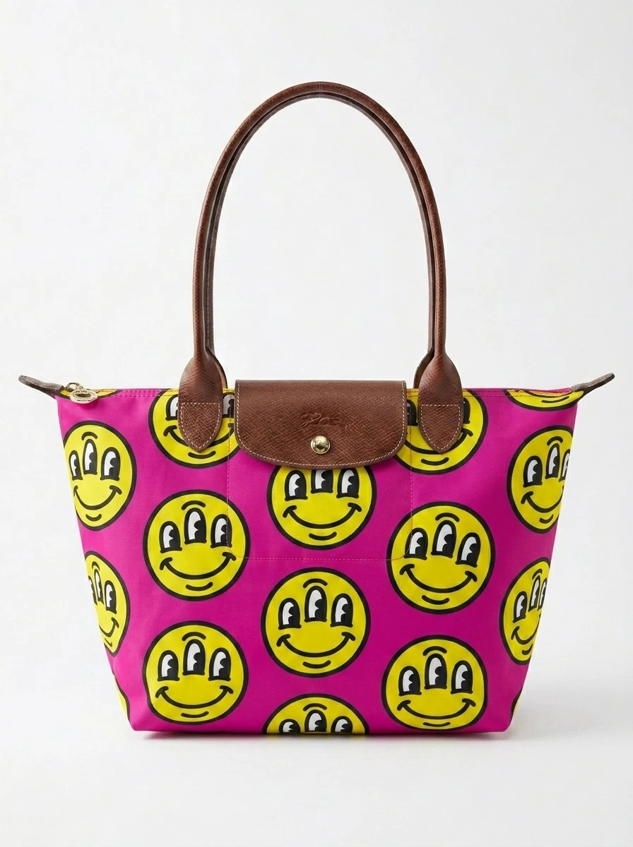 Longchamp Le Pliage Original L Tote Bag In Three-Eyed Smiling Faces 3 Longchamp Le Pliage Original L Tote Bag In Three-Eyed Smiling Faces