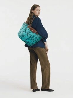 Alternative view of Longchamp Le Pliage Original L Tote Bag In Dolphins & Nature