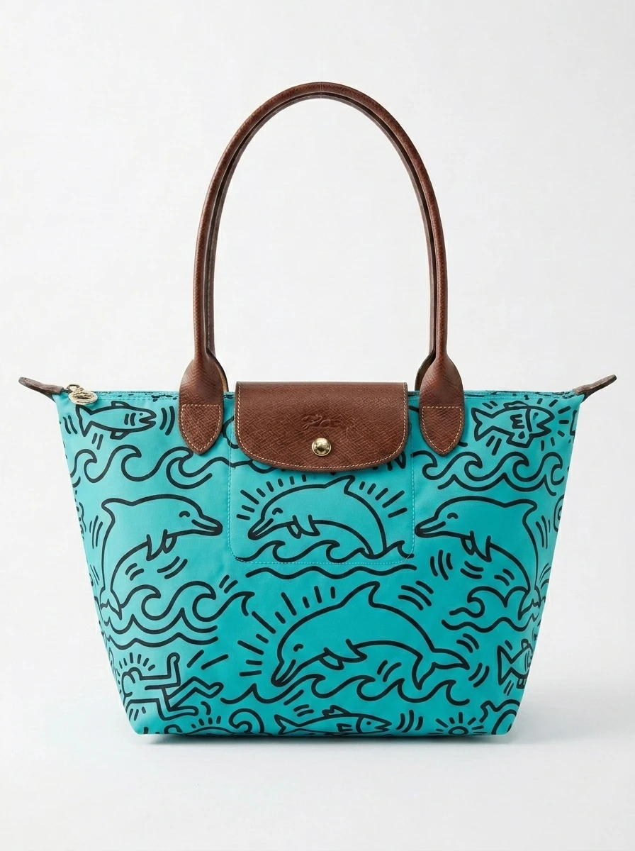 Longchamp Le Pliage Original L Tote Bag In Dolphins & Nature 3 Longchamp Le Pliage Original L Tote Bag In Dolphins & Nature