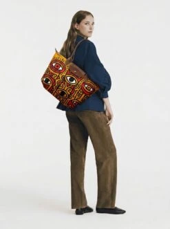Alternative view of Longchamp Le Pliage Original L Tote Bag In Abstract Giant Eye Totem
