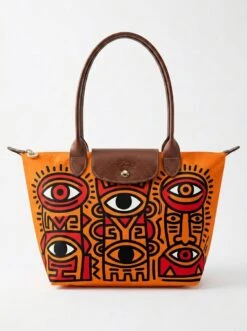 Longchamp Le Pliage Original L Tote Bag In Abstract Giant Eye Totem