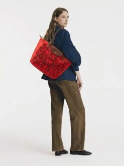 Alternative view of Longchamp Le Pliage Original L Tote Bag In Clocks & Running Figures