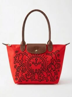 Longchamp Le Pliage Original L Tote Bag In Clocks & Running Figures