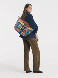 Front Page 11 Alternative view of Longchamp Le Pliage Original L Tote Bag Warhol Silk-Screen Pop