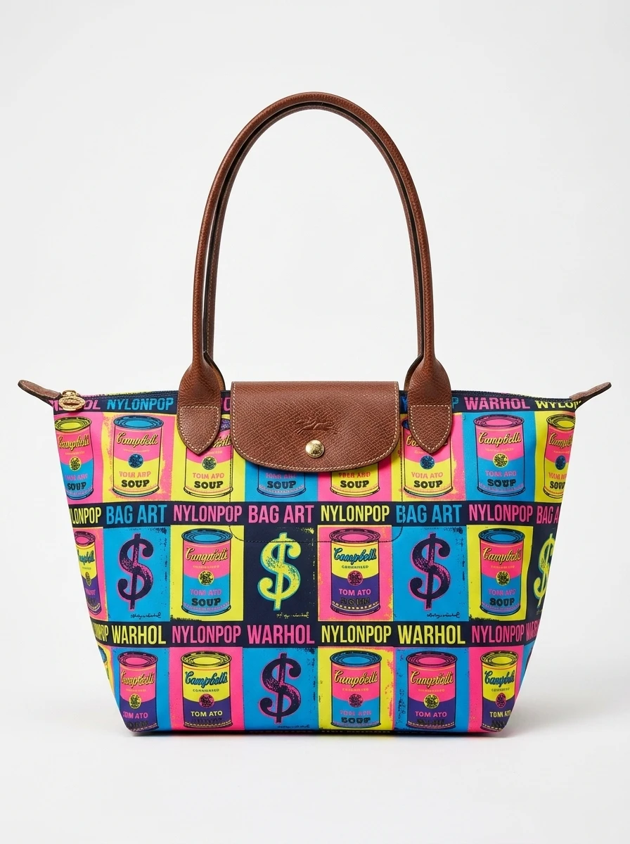 Longchamp Le Pliage Original L Tote Bag Warhol Silk-Screen Pop 3 Longchamp Le Pliage Original L Tote Bag Warhol Silk-Screen Pop